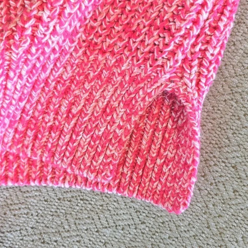 Free People Love This City Pink White Collared Slouchy Crop Sweater - Size XS - Picture 9 of 15